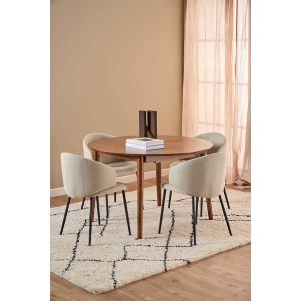 Kulatý rozkládací jídelní stůl s přídavnou deskou v dekoru ořechu ø 115 cm Montreux – Actona-image-1