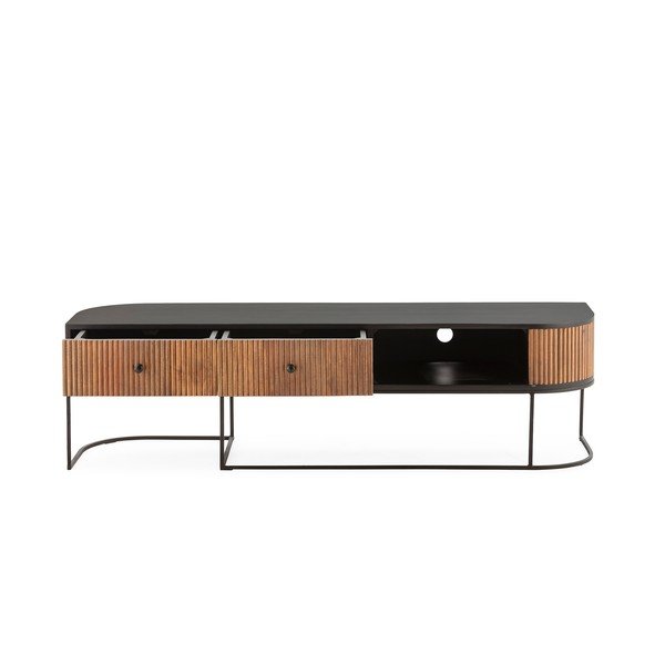 TV stolek z mangového dřeva v přírodní barvě 160x45x40 cm Curve – MOME-image-4