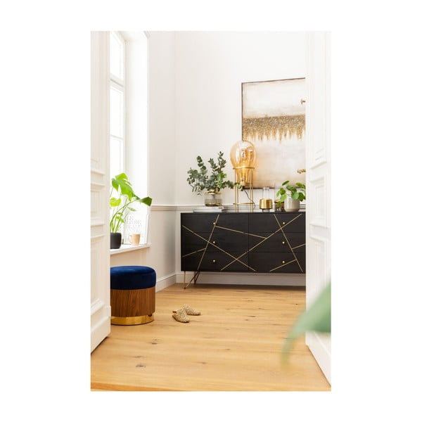 Černá komoda z mangového dřeva Kare Design Gold Vein, šířka 145 cm-image-3