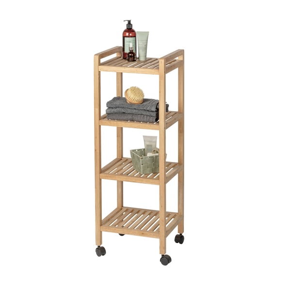 Koupelnový regál z ořechového dřeva v přírodní barvě 35x97 cm Norway – Wenko-image-1