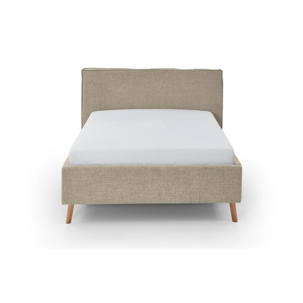Béžová čalouněná dvoulůžková postel s úložným prostorem s roštem 140x200 cm Riva – Meise Möbel-image-4