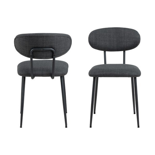 Antracitové jídelní židle v sadě 2 ks Denise – Actona-image-3