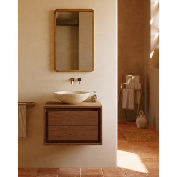 Nástěnné zrcadlo s dřevěným rámem 45x70 cm Shamel – Kave Home-image-3