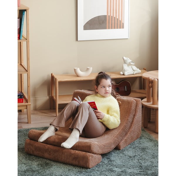 Hnědé manšestrové dětské křesílko Moon – Wigiwama-image-1