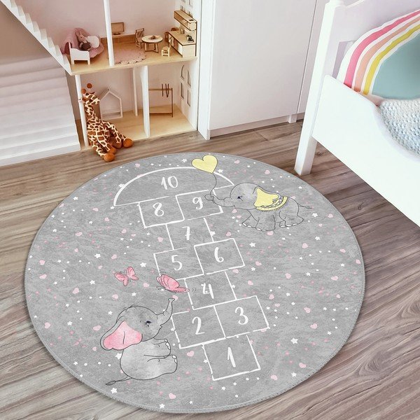 Šedý dětský koberec ø 80 cm Comfort – Mila Home-image-3