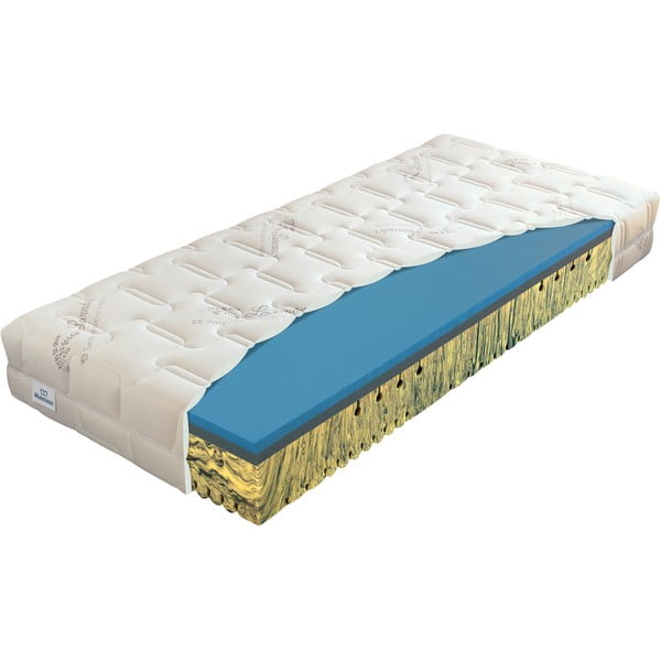 Středně tvrdá/měkká pružinová oboustranná matrace 200x200 cm Herbal visco – Materasso
