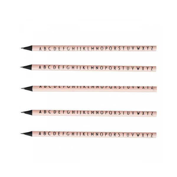 Sada 5 růžových tužek Design Letters Pencils