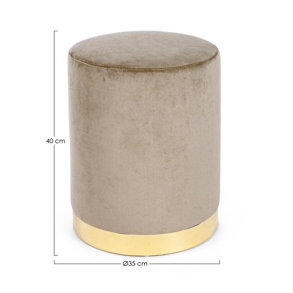 Taupe sametový taburet Lucilla – Yes Everyday-image-2