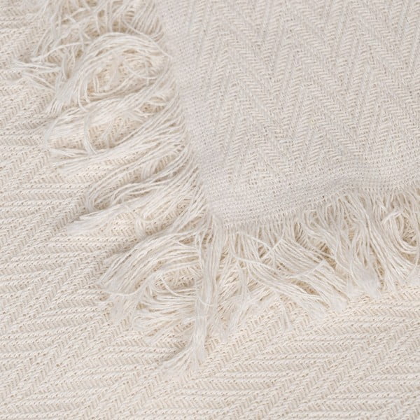 Krémový přehoz z recyklované bavlny 180x260 cm Spike – Ixia-image-3