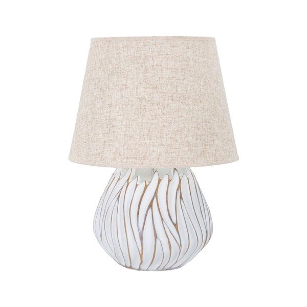 Béžová stolní lampa s textilním stínidlem (výška 48 cm) Honduras – Mauro Ferretti