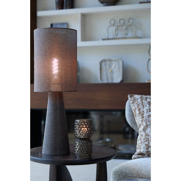 Hnědá stolní lampa s textilním stínidlem (výška 58 cm) Micky – Light & Living-image-3