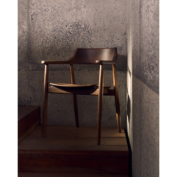 Hnědá jídelní židle z dubového dřeva Fondes – Kave Home-image-1