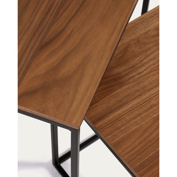 Odkládací stolky v sadě 2 ks s deskou v dekoru ořechového dřeva 45x45 cm Yoana – Kave Home-image-2