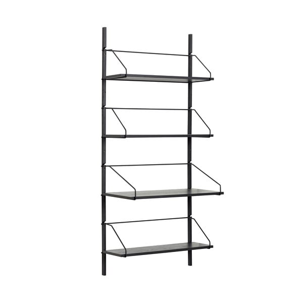 Černý nástěnný regál z jasanového dřeva Hübsch Norm, 84 x 181 cm-image-4