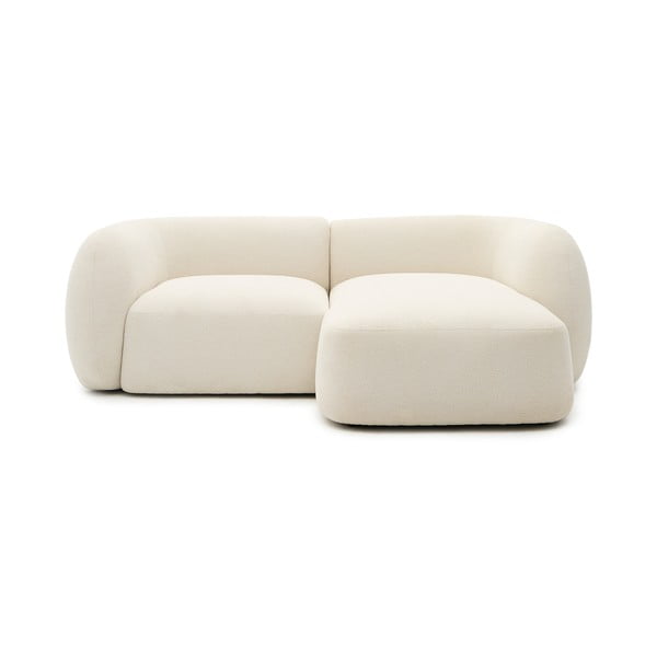 Krémová žinylková rohová pohovka (pravý roh/s lenoškou) Martina – Kave Home