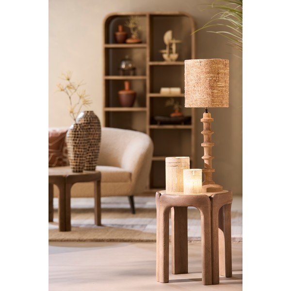 Kulatý odkládací stolek s deskou z kamene ø 45 cm Ali – Light & Living-image-1