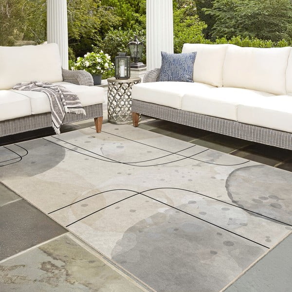 Šedo-krémový pratelný koberec 160x230 cm Simple Lines – Mila Home-image-2