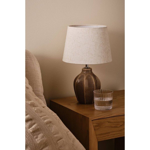 Béžová/tmavě hnědá keramická stolní lampa (výška 34 cm) Wera – Jotex-image-2