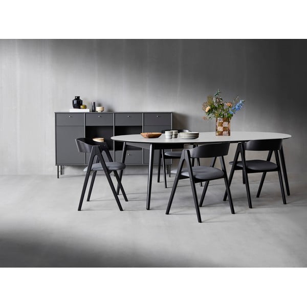 Kulatý rozkládací jídelní stůl s bílou deskou a přídavnou deskou ø 135 cm Meza – Hammel Furniture-image-1