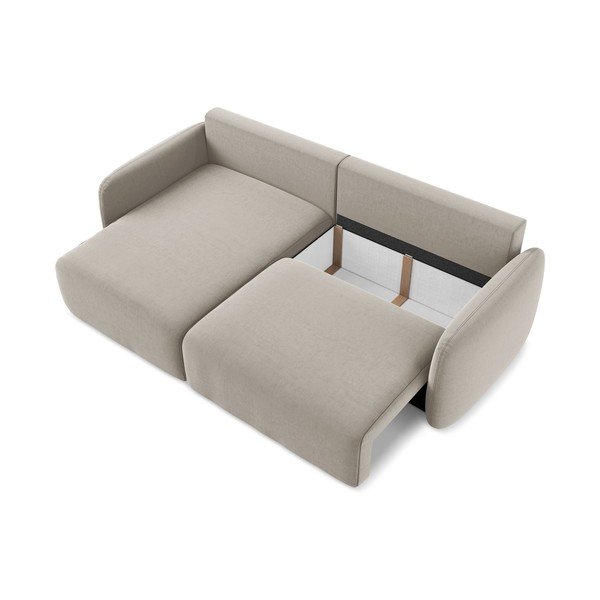 Taupe sametová rozkládací/s úložným prostorem rohová pohovka (levý roh/s lenoškou) Kalena – Makamii-image-4