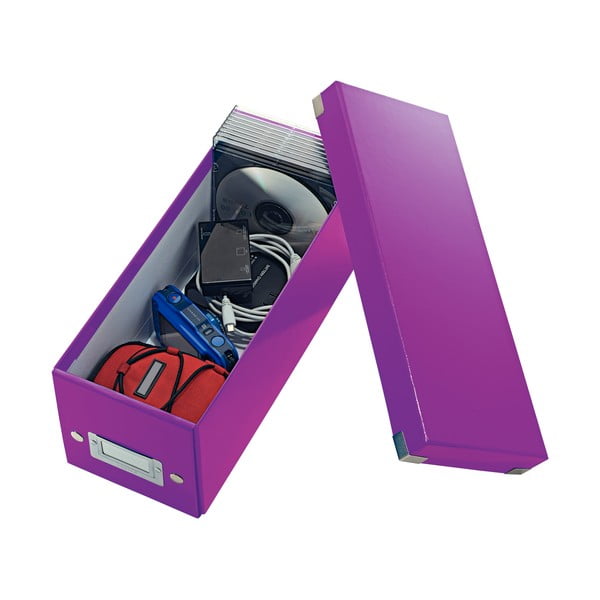 Fialová úložná krabice s víkem Leitz CD Disc, délka 35 cm-image-3