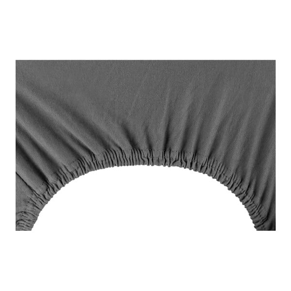 Tmavě šedé elastické prostěradlo DecoKing Nephrite, 180/200 x 200 cm-image-3