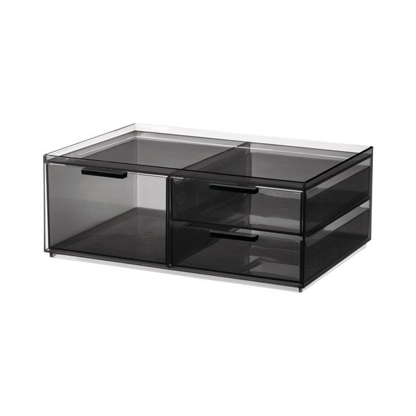 Matně černý koupelnový organizér na kosmetiku z recyklovaného plastu – iDesign-image-2