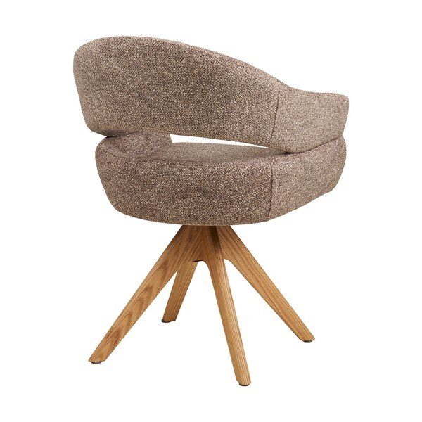 Hnědé čalouněné jídelní křeslo s područkami Dover – House Nordic-image-4