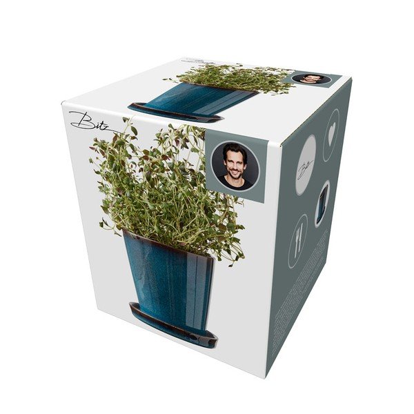 Kameninový obal na květináč ø 10 cm Gastro Dark Blue/Black – Bitz-image-3