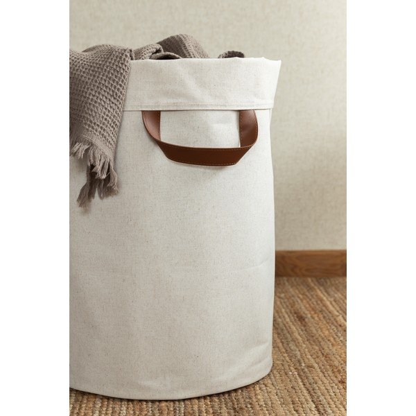 Béžový látkový koš na prádlo 69 l Soft Storage – Bigso-image-3