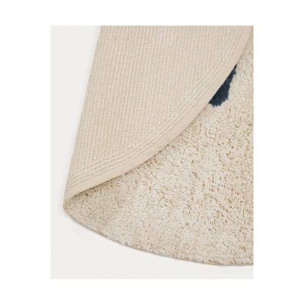 Slonovinový pratelný/ručně tkaný bavlněný dětský koberec ø100 cm Tandani – Kave Home-image-4