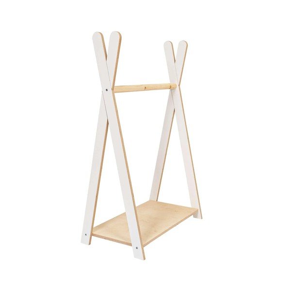 Bílý/v přírodní barvě dětský věšák v dekoru borovice 60x97 cm Montessori – Meowbaby