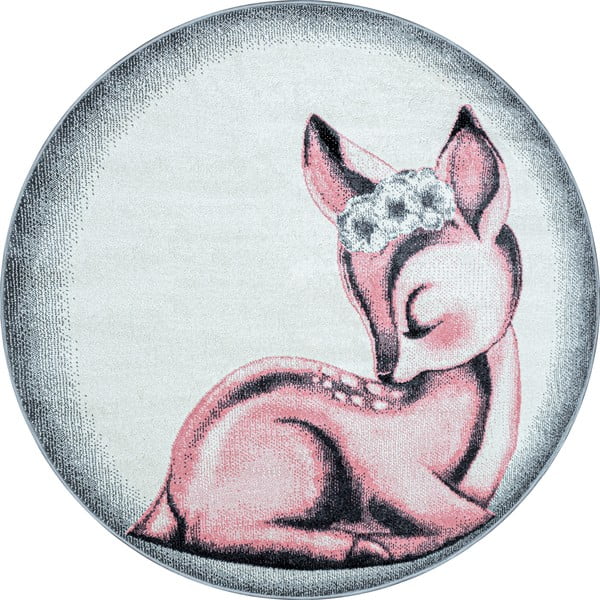 Světle růžovo-světle šedý dětský koberec ø 160 cm Bambi – Ayyildiz Carpets