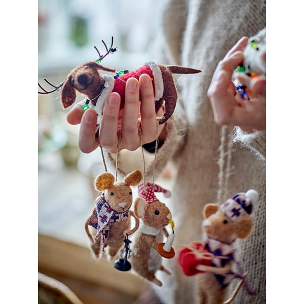 Vlněné vánoční ozdoby v sadě 2 ks 12 cm Monty – Bloomingville-image-1