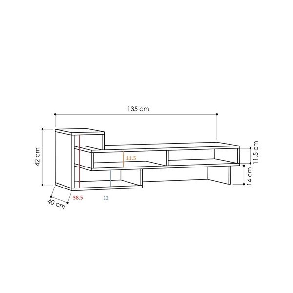 Antracitově šedý TV stolek Tetra-image-2