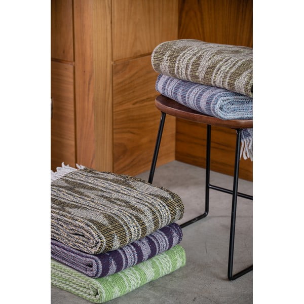 Tmavě zelený pléd s podílem bavlny Euromant Zanzibar, 140 x 180 cm-image-2