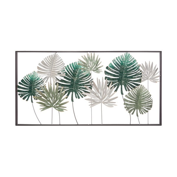 Kovová závěsná dekorace se vzorem palmových listů Mauro Ferretti Leaf, 134,5 x 68,5 cm