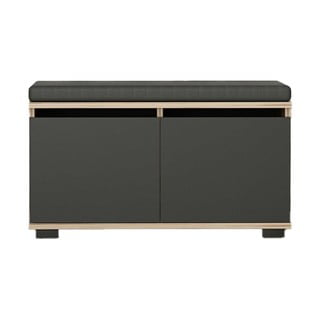 Botník v dekoru ořechu s lavicí v černo-přírodní barvě Drago – Kalune Design