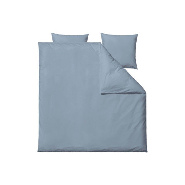 Modré prodloužené povlečení na dvoulůžko z bavlněného perkálu 200x220 cm Crisp – Södahl-image-4