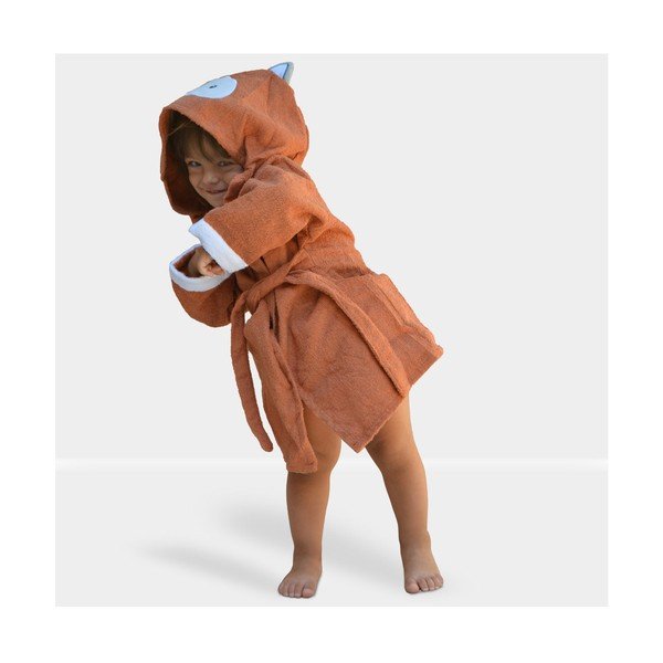 Oranžový bavlněný dětský župan velikost L Fox - Rocket Baby-image-4