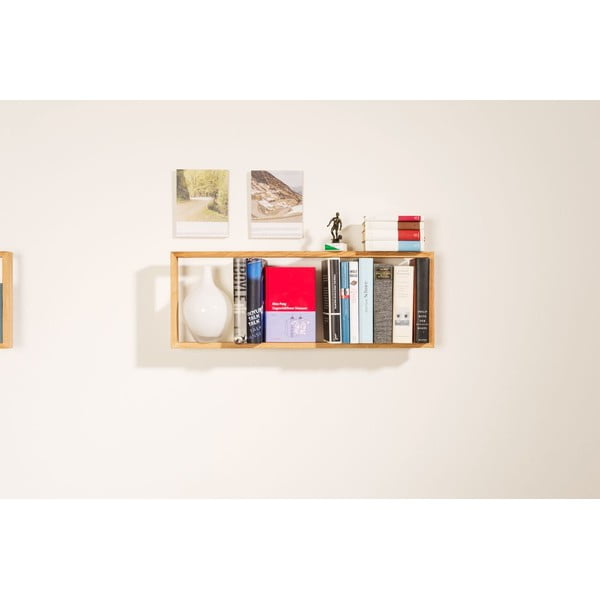 Knižní police z dubového dřeva das kleine b b2, výška 22 cm-image-4