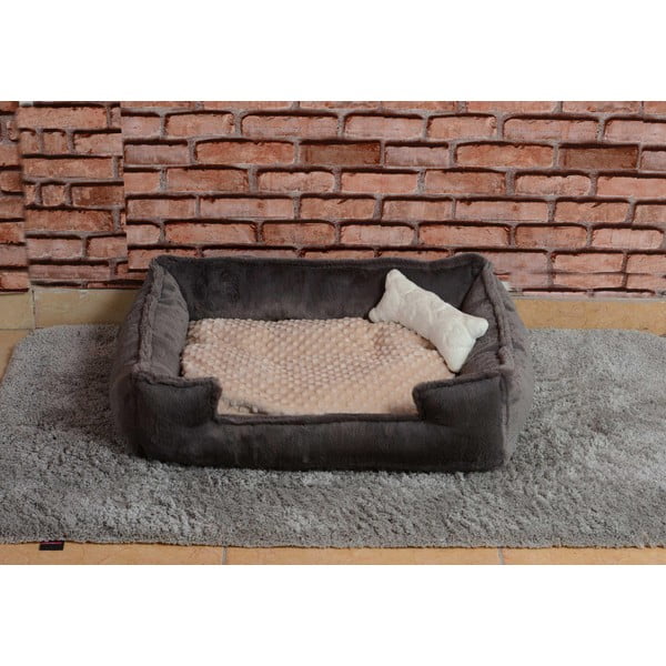 Šedý plyšový pelíšek Nest - Lydia&Co-image-1