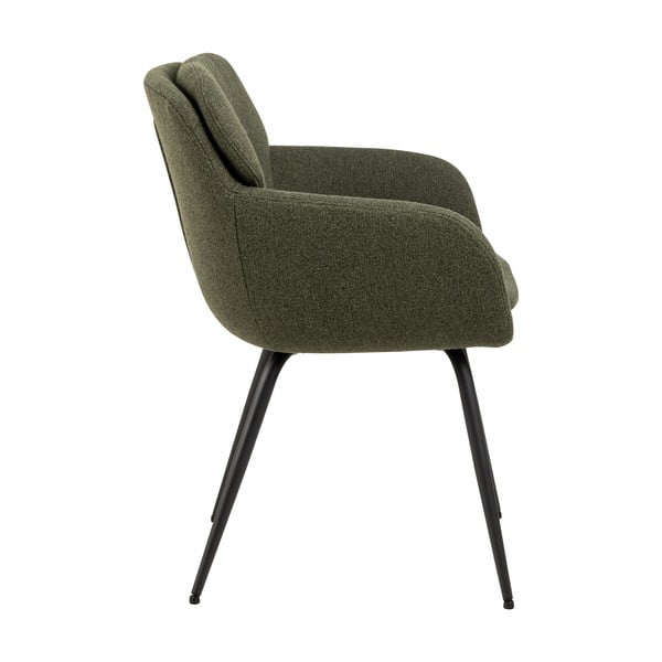 Khaki čalouněné jídelní křeslo s područkami Dora – Actona-image-3