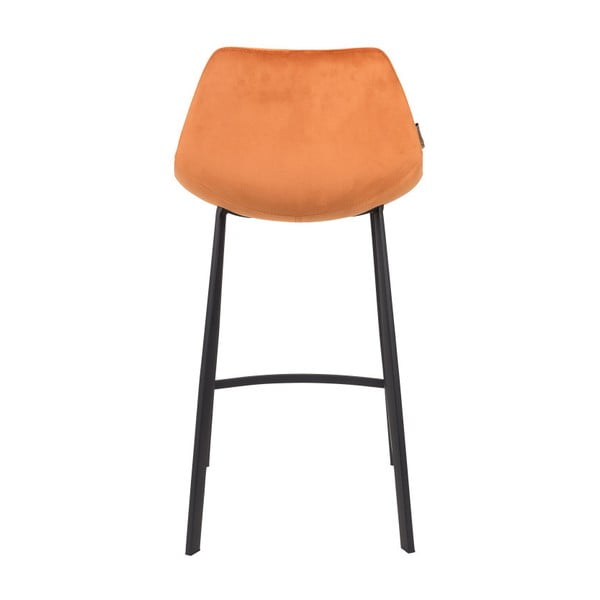 Sada 2 oranžových barových židlí se sametovým potahem Dutchbone, výška 91 cm-image-4