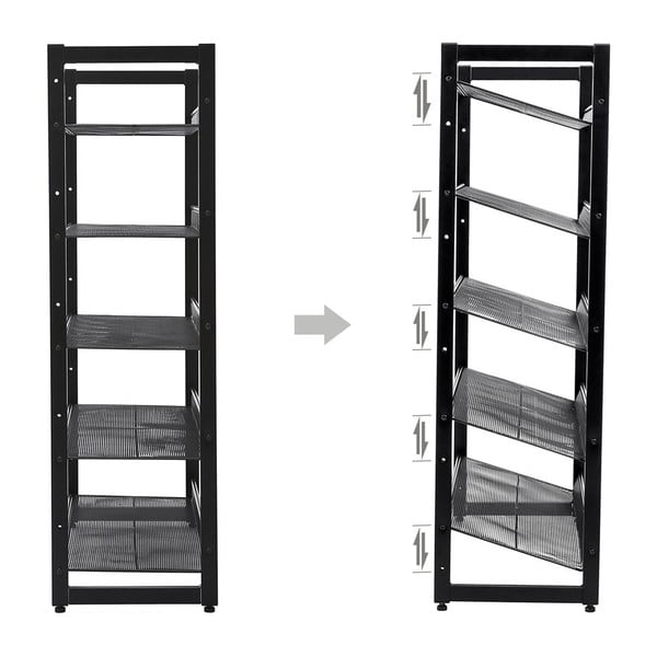 Černý kovový regál na 15 párů bot Songmics-image-2