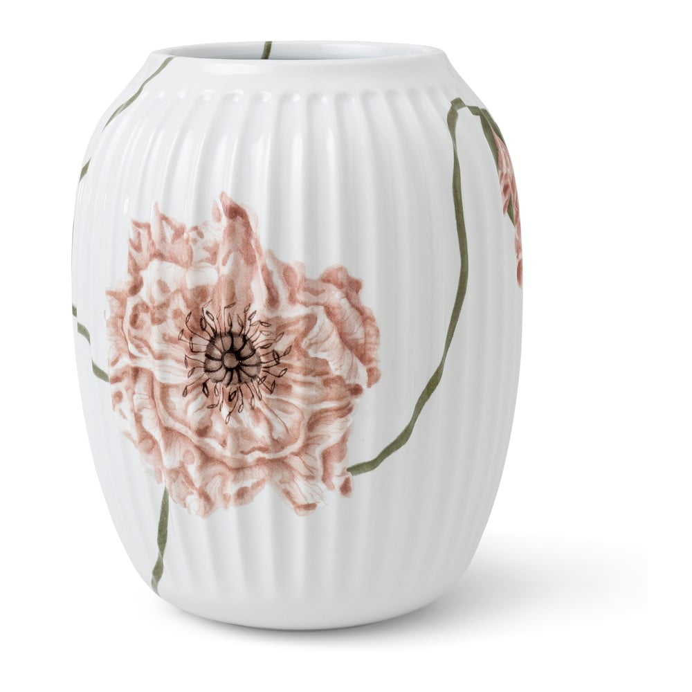 Bílá porcelánová váza Kähler Design Poppy, výška 21 cm