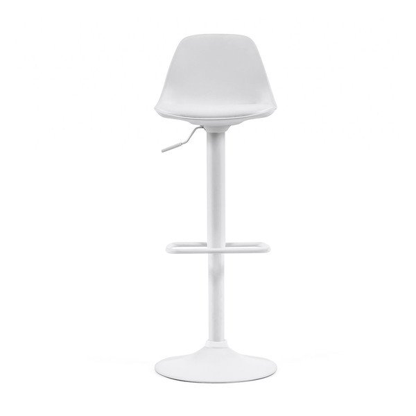 Matně bílá barová židle s nastavitelnou výškou z imitace kůže (výška sedáku 60 cm) Orlando-T – Kave Home-image-4