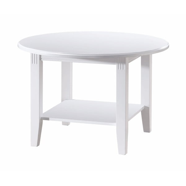 Bílý konferenční stolek z dubového dřeva Rowico Wittskar, ∅ 80 cm