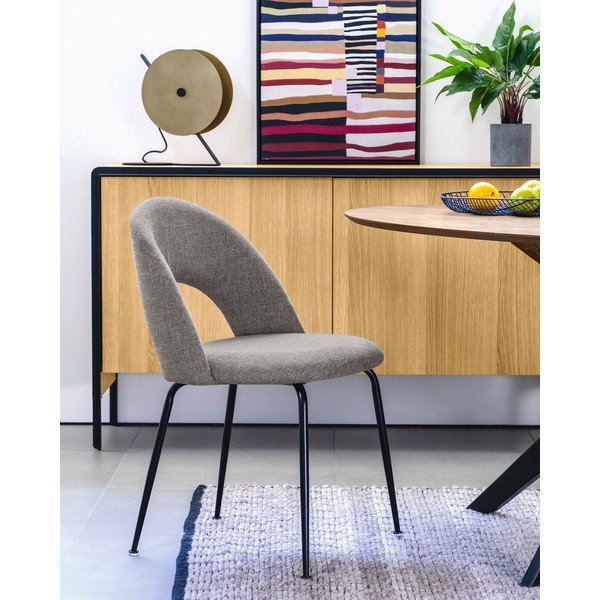 Šedá čalouněná jídelní židle Mahalia – Kave Home-image-1