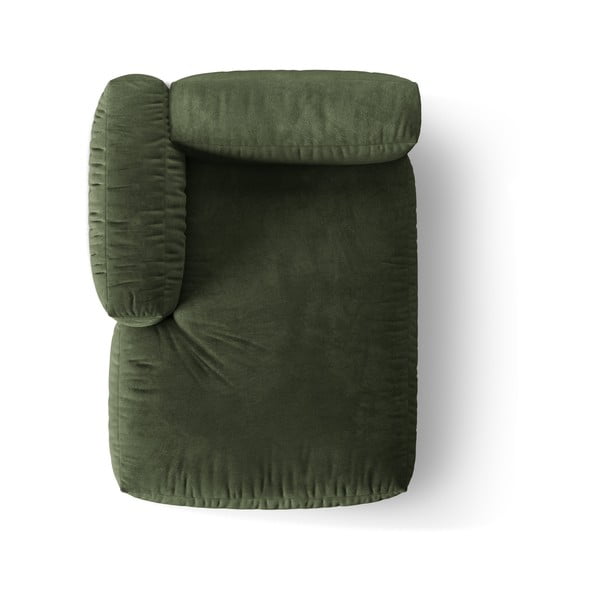 Zelený sametový modul pohovky (levý roh) Martina – Micadoni -image-3